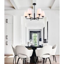 Abbey Iron & Glass 6 Light Pendant